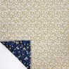Printed Quilted Cotton ELONA / HILALI Navy / Caramel